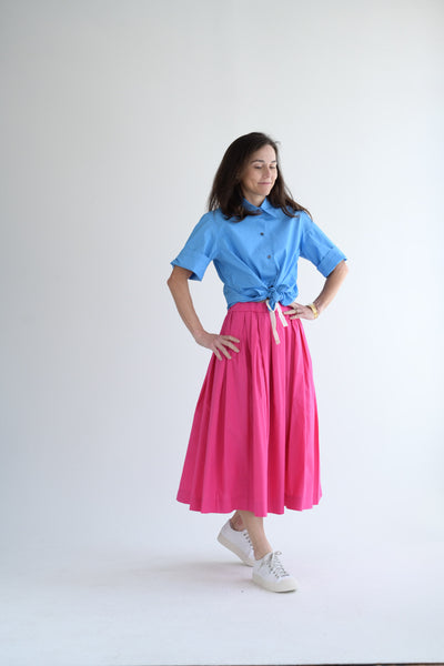 Simple Rideaux Skirt in Shock