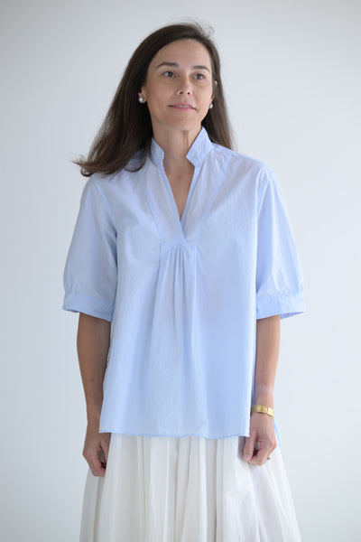 Vera Shirt in Blue Microcheck