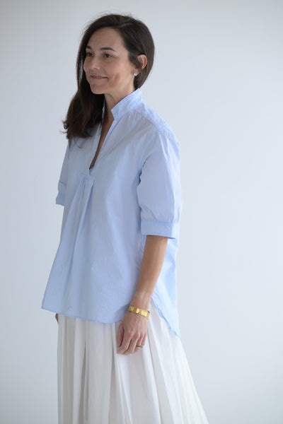 Vera Shirt in Blue Microcheck