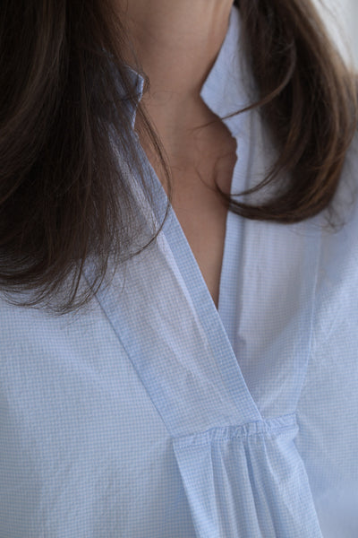 Vera Shirt in Blue Microcheck