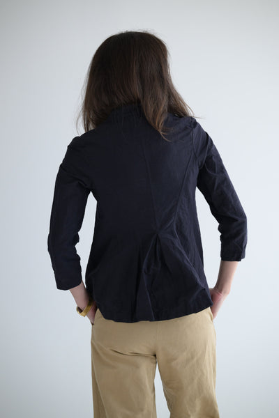 Ada Shirt in Black Cotton Linen