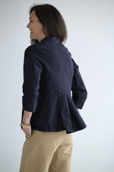 Ada Shirt in Black Cotton Linen