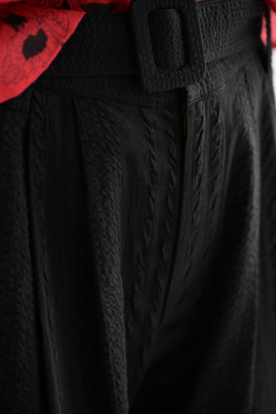 Colette Noir Seersucker Pant in Black