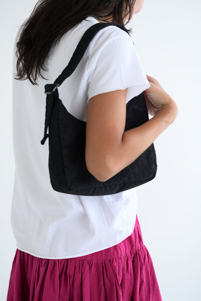Mini Nylon Shoulder Bag - Black