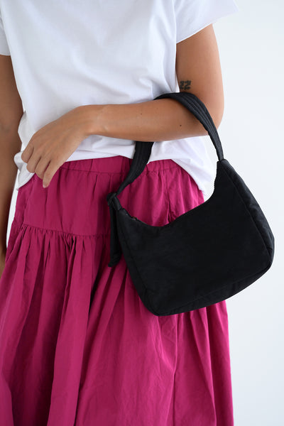 Mini Nylon Shoulder Bag - Black