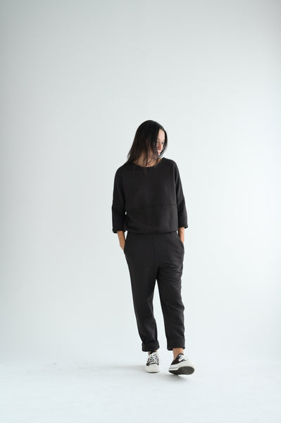 French Terry Pants in Dark Brown