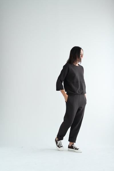 French Terry Pants in Dark Brown
