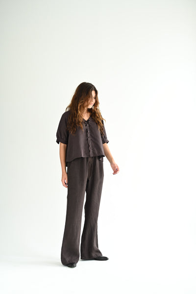 #243 Silk Blouse in Coffee