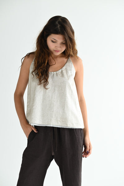 #217 Light Gold Linen Top