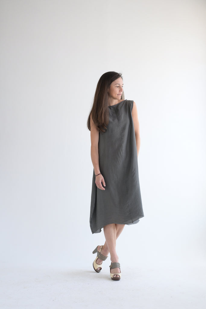 silk dress balloon Multi KarenMillen Mirror Print Balloon Sleeve Silk Cotton Maxi Dress