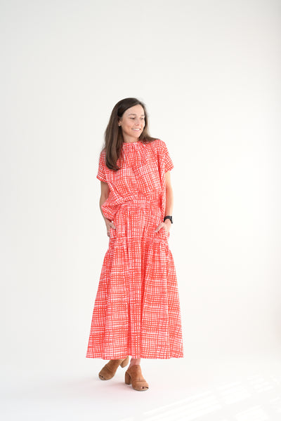 Harvester Skirt in Painted Check Jam