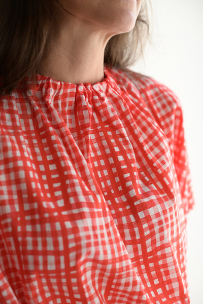 Poet Top in Painted Check Jam