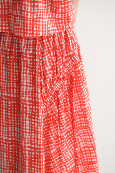 Harvester Skirt in Painted Check Jam