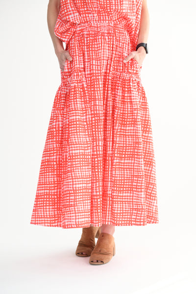 Harvester Skirt in Painted Check Jam