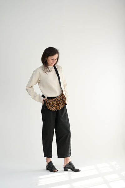 Small Nylon Crescent Bag - Leopard