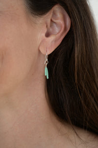 Simple Thread Earrings in Jade Green