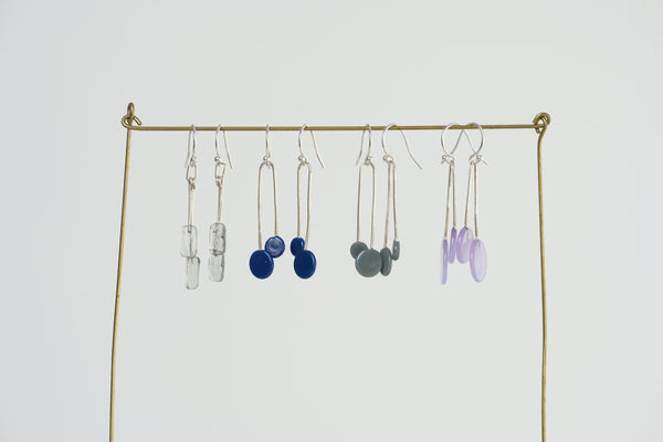 Piet Short Earrings in Grey