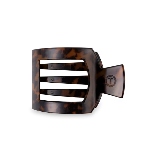 Medium Flat Square Hair Clip in Tortoise