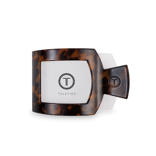 Medium Flat Square Hair Clip in Tortoise