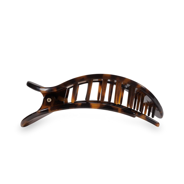 Medium Flat Round Hair Clip in Tortoise