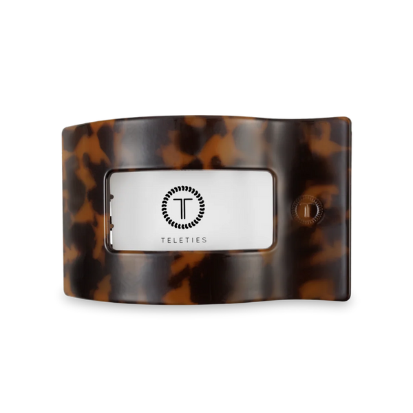 Medium Flat Rectangle Hair Clip in Tortoise