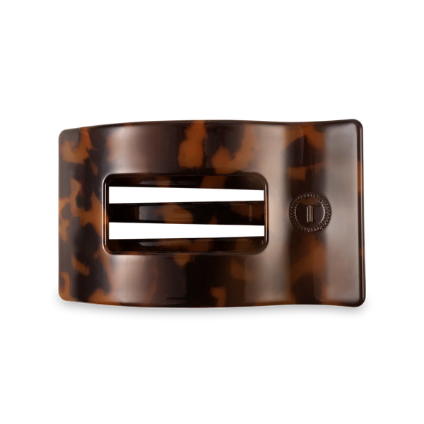 Medium Flat Rectangle Hair Clip in Tortoise