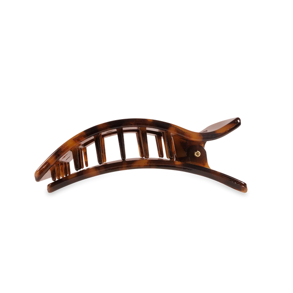 Medium Flat Rectangle Hair Clip in Tortoise