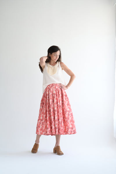 Ruffle Yoke Sleeveless Blouse with Cami