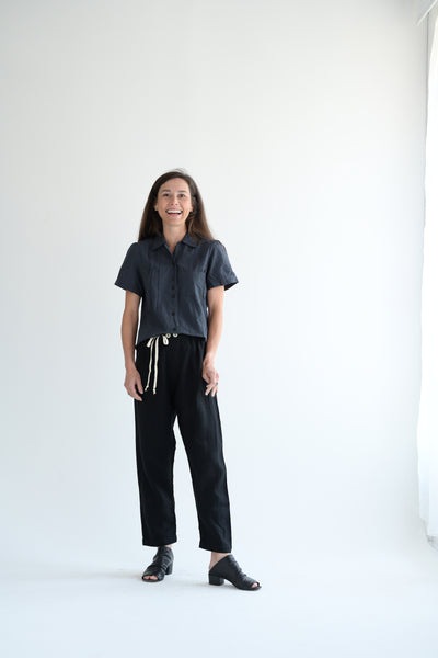 Black Linen Trousers