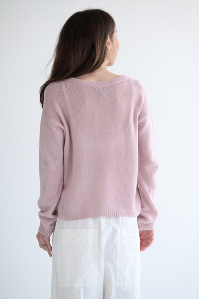 #185 Cashmere V Neck in Pinky