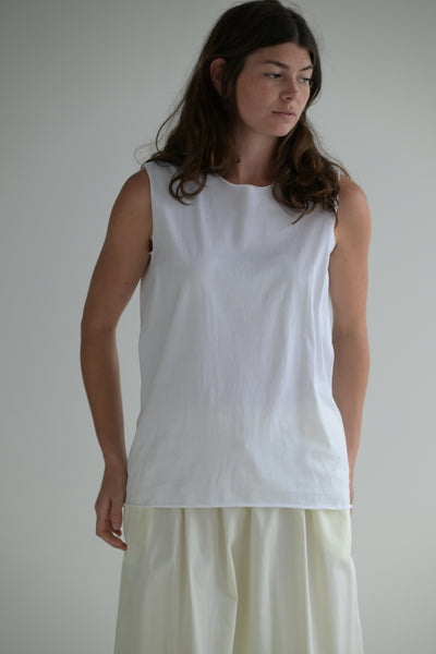 One Seam Sleeveless Top in White