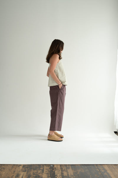 Wide & Short CC Trousers in Mauve