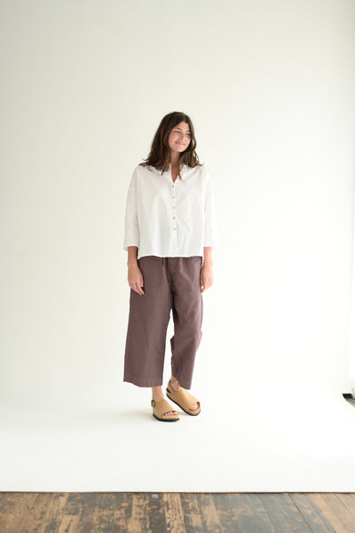 Short Collar Shirt TC in White