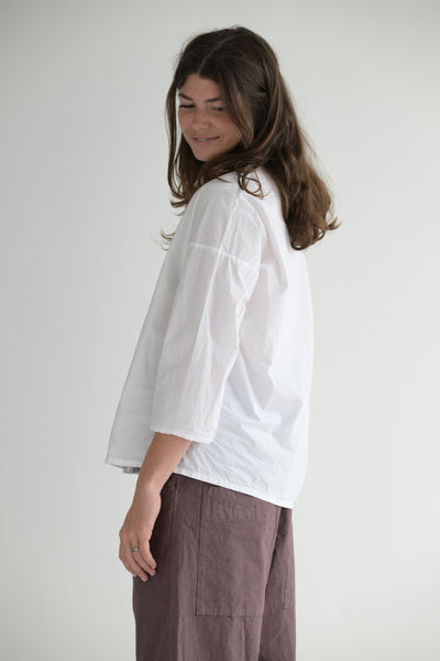 Short Collar Shirt TC in White