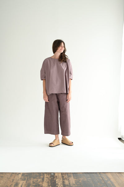 Wide & Short CC Trousers in Mauve
