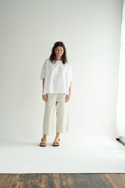 Wide & Short CC Trousers in Pebble