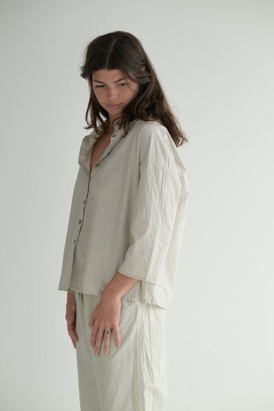 Short Collar Shirt TC in Pebble