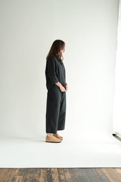 Short Collar Shirt TC in Black