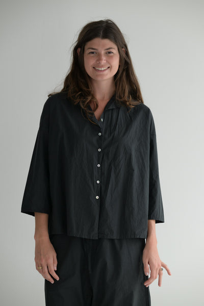 Short Collar Shirt TC in Black