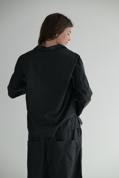 Short Collar Shirt TC in Black
