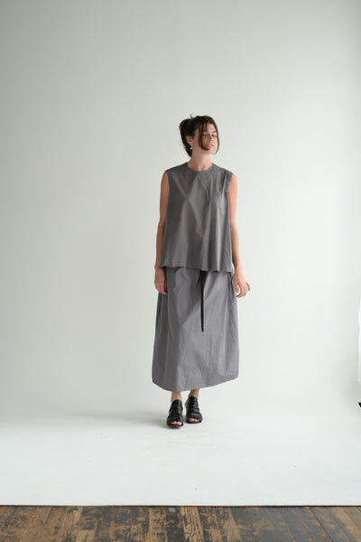 Sleeveless Organza Top in Grey
