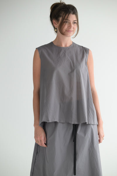 Sleeveless Organza Top in Grey