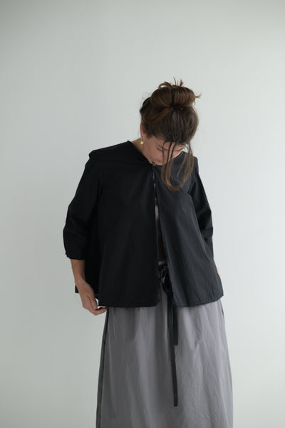 Open Front with Pleated Back Top