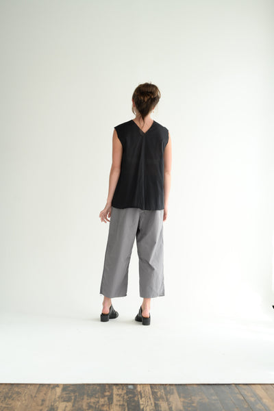 Sleeveless Organza Top in Black
