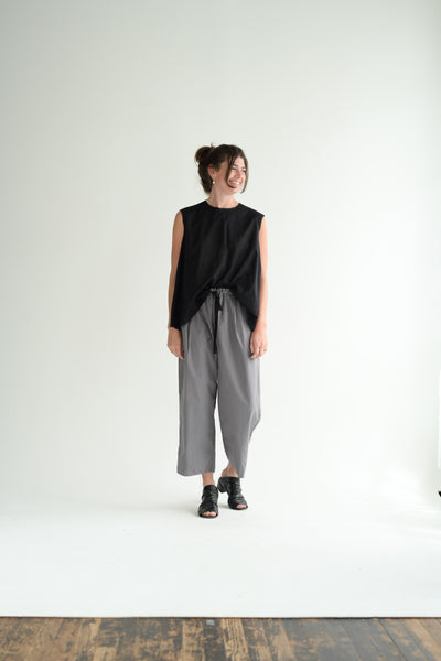 Sleeveless Organza Top in Black