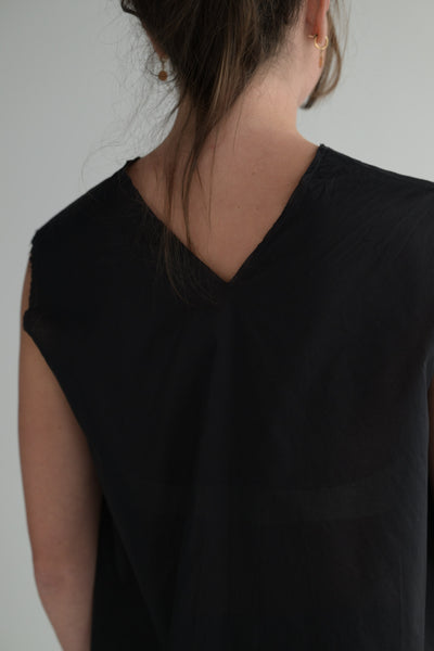 Sleeveless Organza Top in Black