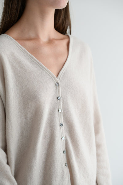 Cashmere Cardigan in Fog