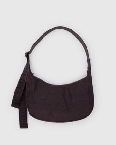 Medium Nylon Crescent Bag - Chocolate Plum